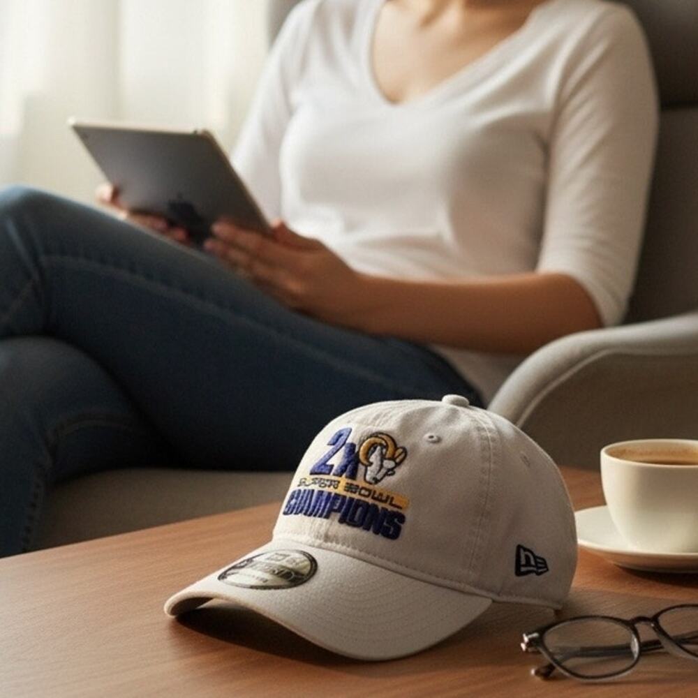 New Era 9TWENTY LA Rams 2-Time Super Bowl Champions Strapback Adjustable Hat Cap